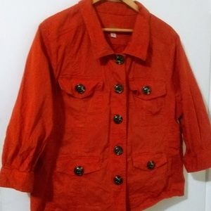 Nordstorm Caslon Orange Cotton Utility Jacket